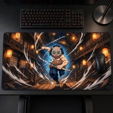 Inosuke Hashibira Desk Mat Demon Slayer Anime TCG Playmat Gaming Mousepad 24x14