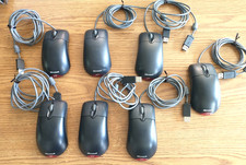 7 Microsoft USB Wired Optical Mice X08-99491 X802382 Black Vintage Tested picture