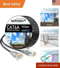 Weather-Resistant Cat6a Ethernet Cable - 100ft for Direct Burial & Indoor picture