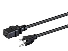 Monoprice Power Cord - 3 Feet - Black, NEMA 5-15P to IEC 60320 C19, 15A, 3-Prong picture