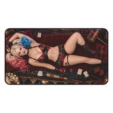 Harley Quinn Desk Mat Red Black Comic Art Extended Mouse Pad Gamer Gift picture