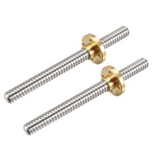2PCS 100mm T8 Pitch 2mm Screw Rod with Copper Nut for 3D Printer picture