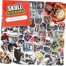 100 Pack Skull Stickers (Large Size), Decal Sticker for Laptop, Phone, Car, picture