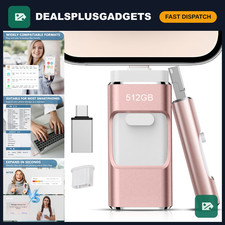 512GB 4-in-1 Flash Drive for Phone, Tablet & PC - No App Needed, Easy Photo Back picture