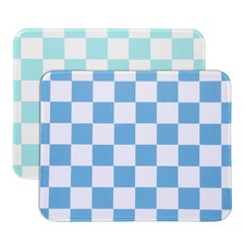 2Pcs Checkered Mouse Pad Plaid Grid 10.2x8.3