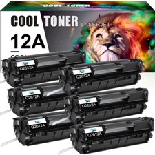 6PK BK Q2612A 12A Toner Cartridge Fit for HP LaserJet 1012 1018 1020 1022nw 3015 picture