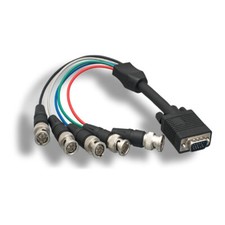 Kentek 1'ft VGA Male to 5BNC RGBHV Male Video Adapter Cable 24AWG TV PC Monitor picture
