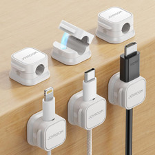 6 Pack Magnetic Cable Clips [Cable Smooth Adjustable] Cord Holder, Under Desk Ca picture