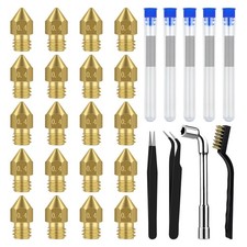 20 PCS MK8 Brass 3D Printer Nozzles 0.4MM Extruder Replacement Set picture