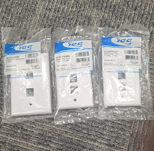 ICC White 2-Port Flanged 1-Gang Wall Plate Lot IC107LF2WH IC107F03WH picture