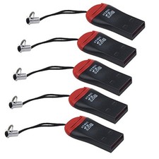 VizGiz 5 Pack Micro SD Card Reader with Tether Pocket SDXC TF black picture