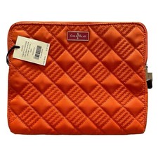 COLE HAAN orange quilted zip around tablet sleeve case  10”x 8”x 3/4” picture