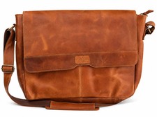 Leather Messenger Bag Laptop Briefcase Satchel Shoulder strap picture