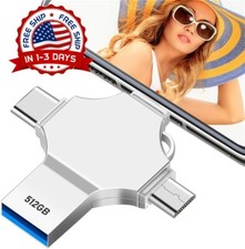 Memoria USB de 512 GB de alta velocidad, resistente al agua y al polvo, plateado picture
