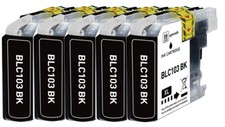 5P XL BLACK Print Ink  +Chip fits Brother LC103 MFC J4610DW J285DW J870DW J470DW picture