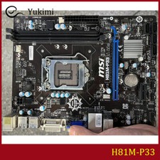 FOR MSI H81M-P33 DDR3*2 Socket 1150 16GB VGA DVI Micro-ATX Ｍotherboard Test OK picture