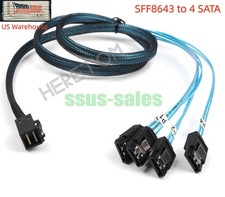 1M SFF-8643 to 4x SATA Mini SAS HD Breakout Cable 12Gbps for Server RAID HBA picture