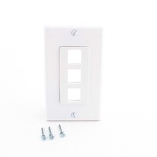 Leviton 40753-BW White 3-Port Quickport Decora Insert Platform w/Wallplate picture