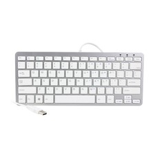 iKKEGOL USB Slim Mini Wired 78 Key Small Super Thin Compact Silver + White picture