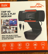 iTek Smart Home 720P HD Plug & Play USB Webcam Built-In Microphone New Sealed picture