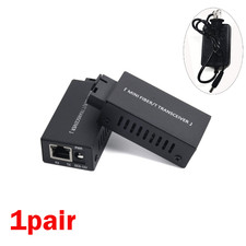 1Pair Fiber Media Converter Gigabit 100/1000Mbps 20Km SC to RJ45 With Sockets# picture
