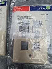 Lot of 7- Leviton 41080-6IP QuickPort Wallplate, Single Gang, 6-Port, Ivory picture