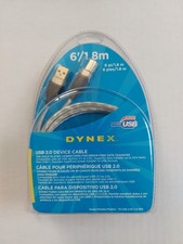 Dynex USB 2.0. A-B DEVICE CABLE 6 FEET 1.8 m NEW SEALED TE-USB 2AB 2.0 SBG picture