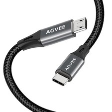 AGVEE 10ft USB-C OTG to Micro USB Cable, Braided Charger Data 10ft, Dark Gray  picture