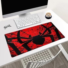 Red Black Spider Web Desk Mat 24x14in Gaming Mouse Pad picture