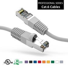 5 Pack of 100Ft CAT6 Shielded (SSTP) Ethernet Network Booted Cable 25-200 Feet G picture