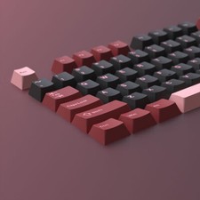 Black Red PBT Double Shot Keycaps Set Cherry Profile for MX Mechanical Keyboards picture