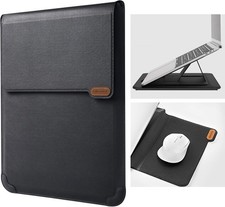 15.6 inch Laptop Sleeve with Stand (3-in-1), Black, 2 Stand Modes for Convenienc picture