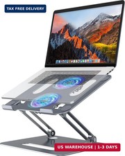 YICOSUN Adjustable Laptop Cooling Stand with 2 Quiet Fans & RGB Lighting, Alumin picture