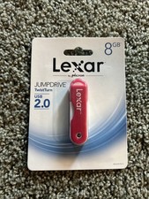 New Lexar Flash USB 2.0 Jump Drive TwistTurn 8 GB - Red picture