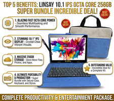 2026 LINSAY Tablet OCTA-CORE 256GB Internal Memory MEGA-BUNDLE w/Keyboard & Bag picture