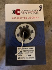 Commodity Cables Cat5e CMR Riser Ethernet Cable White 24 AWG Solid Copper ~568ft picture