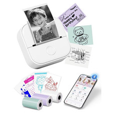 Phomemo T02 Portable Bluetooth Thermal Label Printer, Black & White, 53mm picture