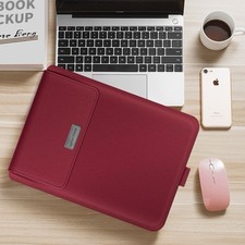 Padded Faux Leather Laptop Sleeve Case 13in Universal Solid Multicolor picture