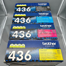 Brother TN-436 High Yield Toner Cartridge 4-Pack (BK/C/M/Y) Full Set Sealed Box picture