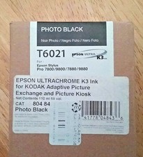 06-2021 GENUINE EPSON T6021 PHOTO BLACK 110ml INK STYLUS PRO 7800 9800 7880 9880 picture