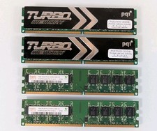 HYNIX RAM 2x 1GB 2Rx8 PC2 5300U & 2x TURBO PQI25400-2GDB PC2-5400 1GB DUAL/WORKS picture