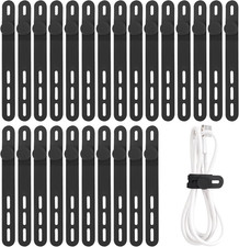 25 Pcs Silicone Cable Ties, Cable Ties Reusable, High Elasticity Cord Wraps for picture