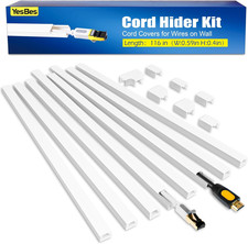 Yesbes 116In Cord Hider Kit, Cord Covers for Wires on Wall, Cord Hider for Wall picture