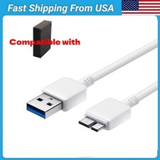 White USB 3.0 PC Data Cable Cord Lead for Toshiba Canvio Desk 3TB HDWC130XK3J1 picture