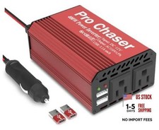 400W Car Power Inverter 12V DC to 110V AC Car Truck RV Inverter 6.2A Dual Red picture