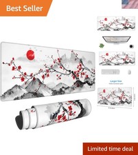 Watercolor Cherry Blossom Mouse Pad 31.5x11.8 Inch Full Desk Japanese Mousepa... picture