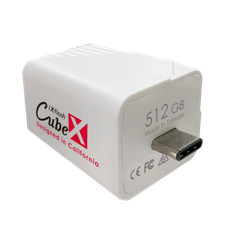 iXflash Cube 512GB iPhone iPad Auto Backup Photo Storage Memory Drive MFi USB-C picture
