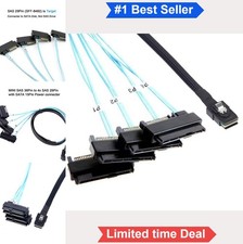 Mini SAS to SAS Breakout Cable SFF-8087 to 4x SFF-8482 with SATA Power Adapter picture