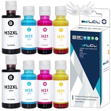 8pk HP 31 32XL Ink Bottles Black Cyan Magenta Yellow for Smart Tank 7301 7001 picture