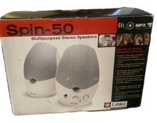 LABTEC  Vintage SPIN-50 DESKTOP Multipurpose Stereo SPEAKERS  COMPUTER   picture